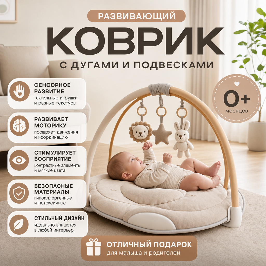 Коврик с дугами и подвесками