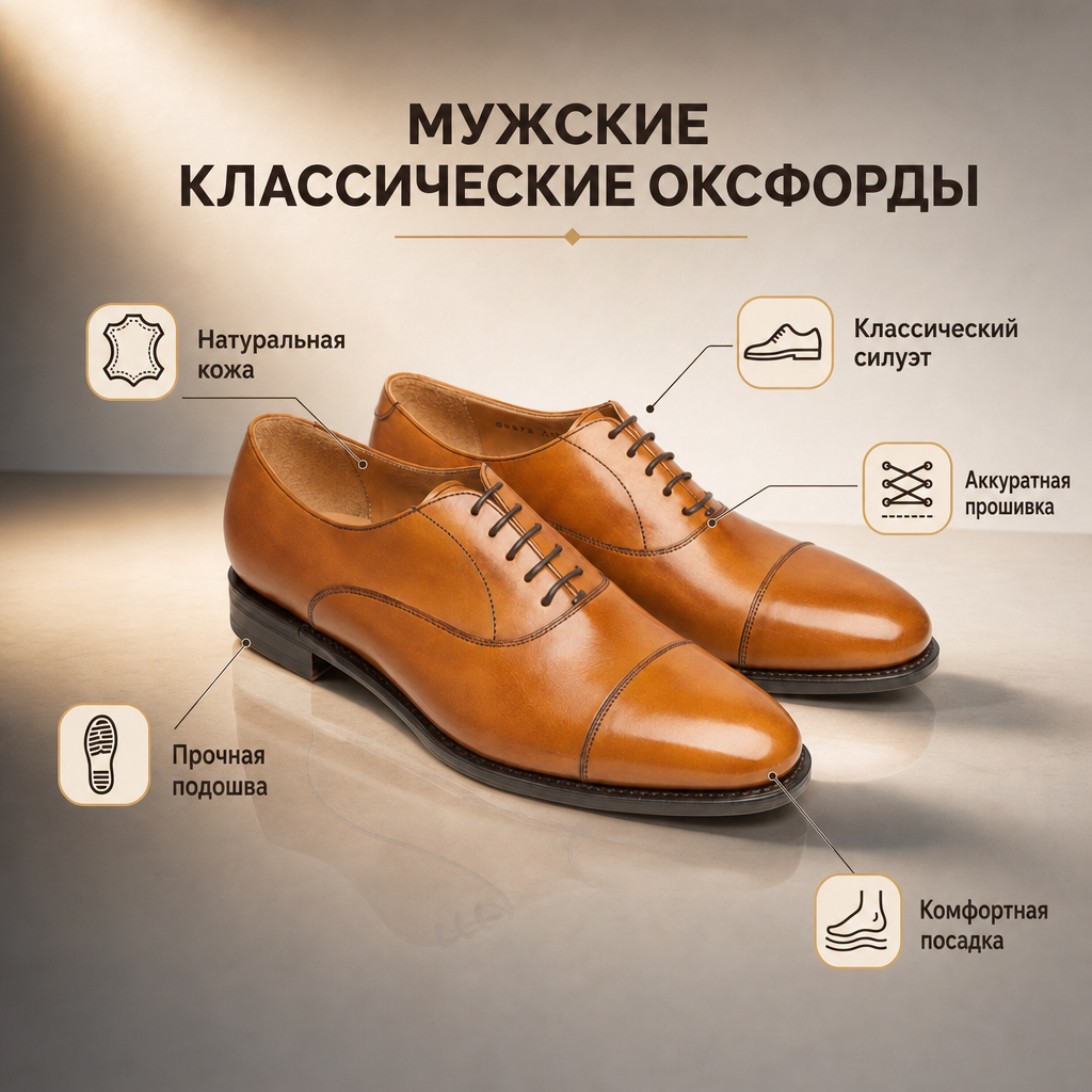 Мужские классические Оксфорды