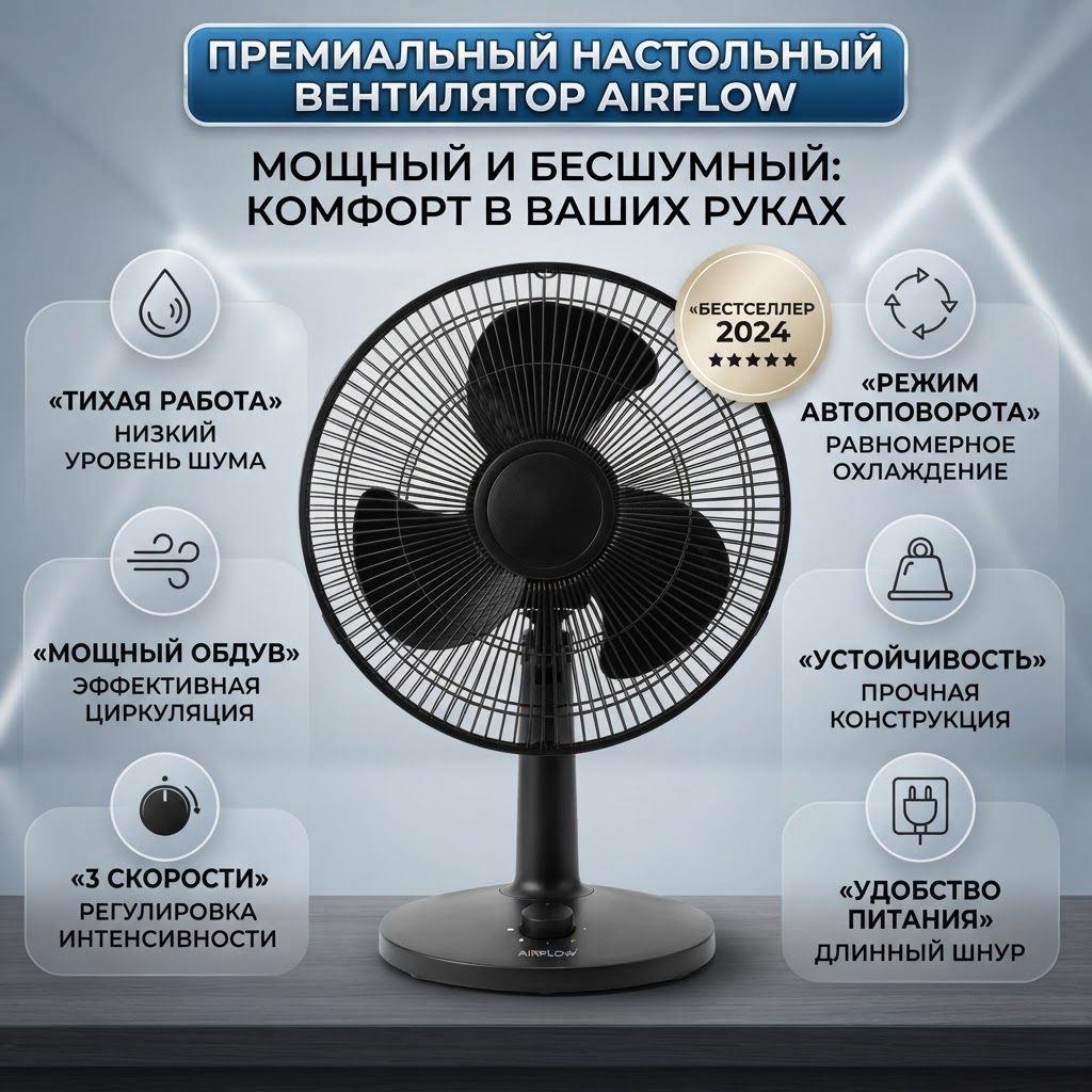 Вентилятор настольный Эйрфлоу 2