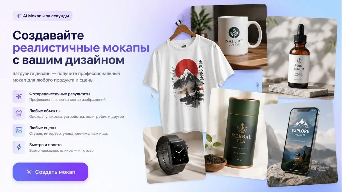 Создание мокапов с вашим дизайном