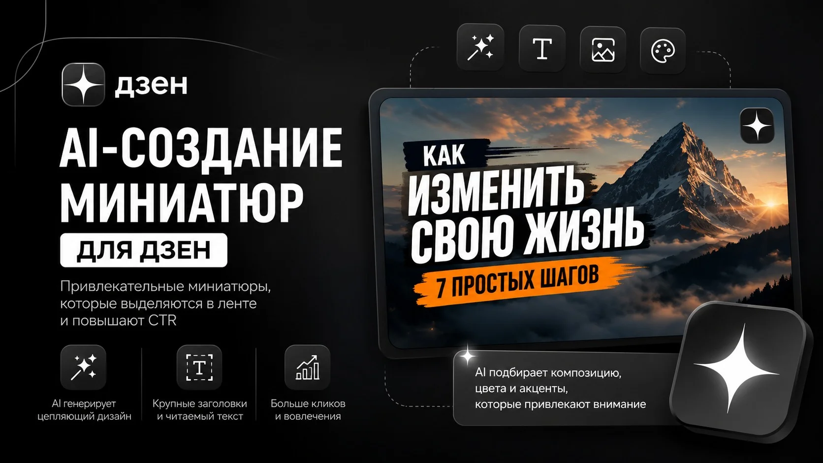 AI-миниатюры для Дзен