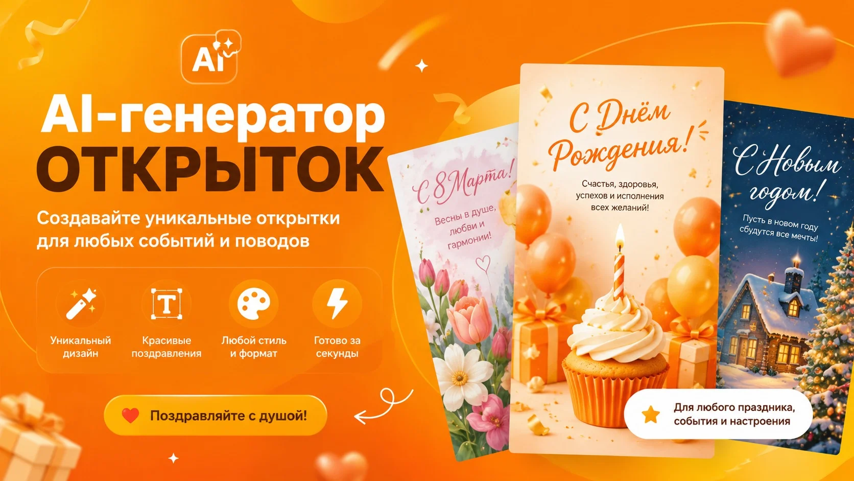 AI-генератор открыток