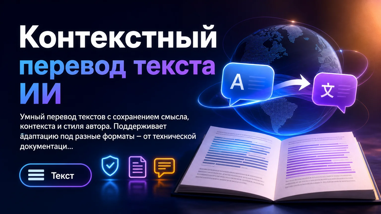 Контекстный перевод текста ИИ