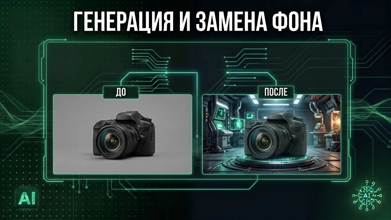Студийная генерация и контекстная замена фона