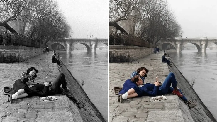 Раскрашивание чёрно-белых фото